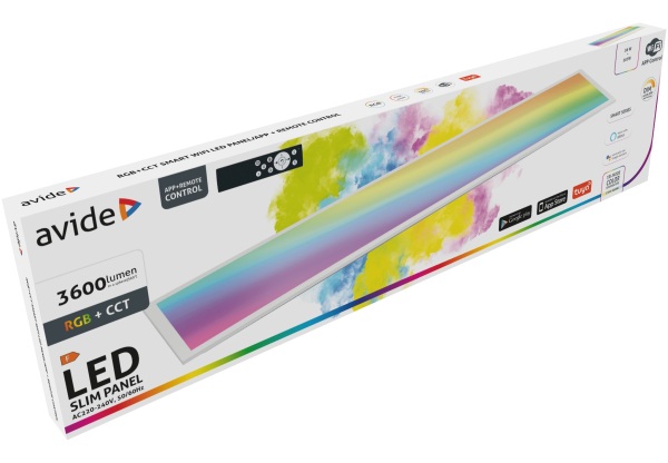 Avide LED Slim Panel 1195x295x30mm 36W RGB+CCT RGBW