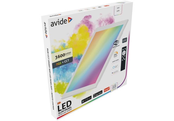 Avide LED Slim Panel 595x595x30mm 36W RGB+CCT RGBW