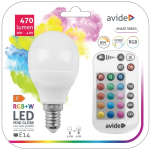 Avide Smart LED Mini Globe 4.9W RGB+W 2700K IR Távirányítóval Távirányítós