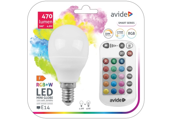 Avide Smart LED Mini Globe 4.9W RGB+W 2700K IR Távirányítóval Távirányítós