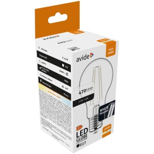 Avide LED White Filament Globe 10.5W E27 NW 4000K Gömb