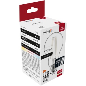 Avide LED White Filament Globe 4.5W E27 WW 2700K Gömb