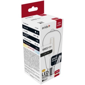 Avide LED White Filament Globe 4.5W E27 NW 4000K Gömb