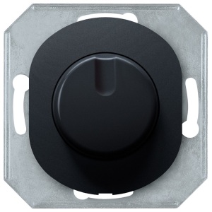 EON fedőkeret-mentes egypólusú rotációs elektronikus fényerőszabályozó kapcsoló 40-400VA, soft-touch fekete Fényerőszab.