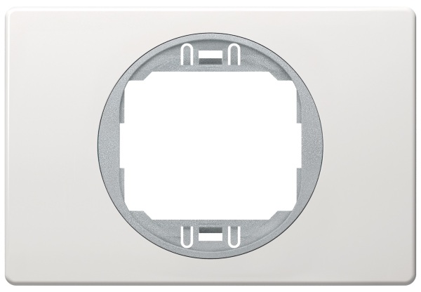 EON egyszeres fedőkeret 80×120, soft-touch fehér, ezüst tartóval 1 részes 80x120