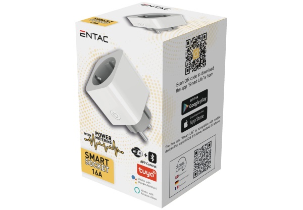Entac Smart Hálózati Adapter 1x fogyasztásmérővel WIBLE Hálózati adapter