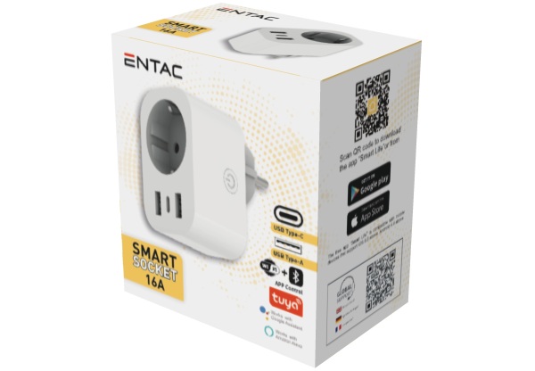 Entac Smart Hálózati Adapter 1x Type-F, 2xUSB-A, 1xUSB-C 2.4A WIBLE Hálózati adapter