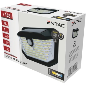 Entac Napelemes Műanyag Fali lámpa 2.5W SMD CCT 5 fej mozgásérzékelővel + IR Fali szolár lámpa