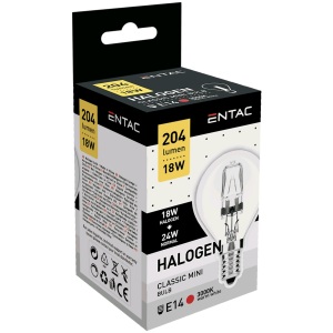 Entac Halogen Mini E27 18W 3000K Mini Gömb