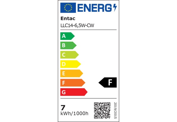 Entac LED Candle E14 6,5W CW 6400K Gyertya