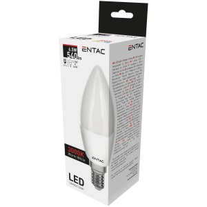 Entac LED Candle E14 6,5W NW 4000K Duo Pack Gyertya