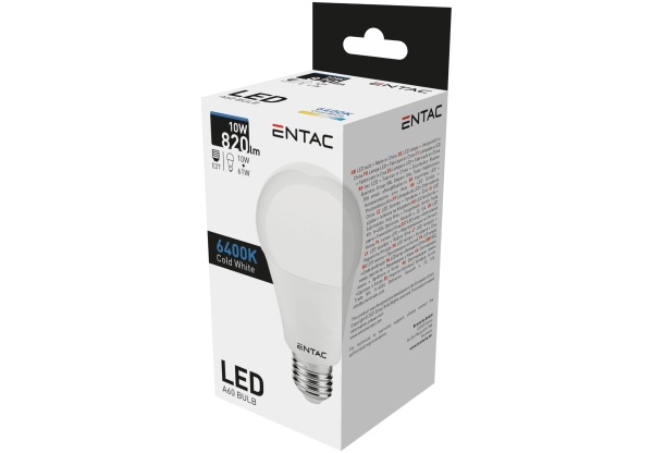 Entac LED Globe E27 10W CW 6400K Gömb