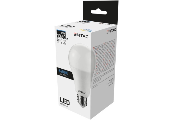 Entac LED Globe E27 15W CW 6400K Gömb