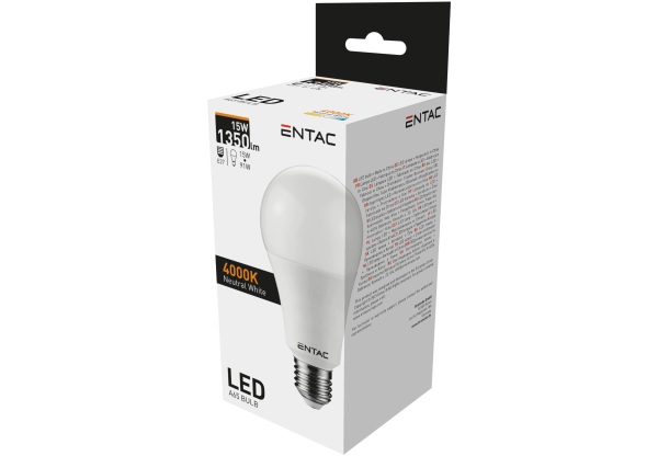 Entac LED Globe E27 15W NW 4000K Gömb