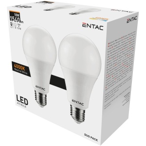 Entac LED Globe E27 18W NW 4000K Duo Pack Gömb