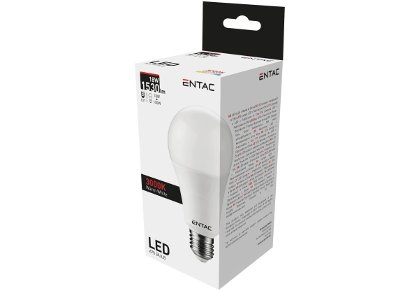 Entac LED Globe E27 18W WW 3000K Gömb