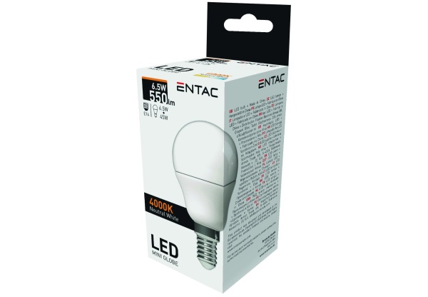 Entac LED Mini Globe E14 6,5W NW 4000K Mini Gömb