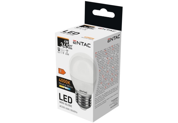 Entac LED Mini Globe E27 4W NW 4000K Mini Gömb