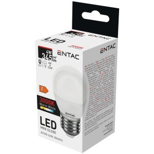 Entac LED Mini Globe E14 6,5W WW 3000K Mini Gömb