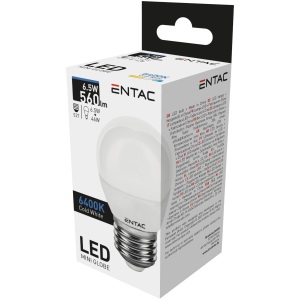 Entac LED Mini Globe E27 6,5W CW 6400K Mini Gömb