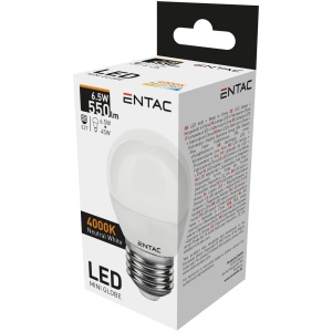 Entac LED Mini Globe E27 6,5W NW 4000K Mini Gömb