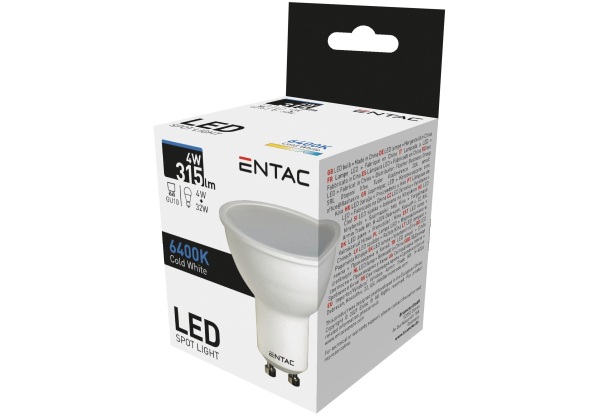 Entac LED Spot Wide Angle GU10 4W CW 6400K Szpot