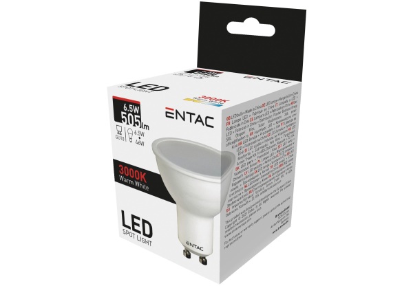 Entac LED Spot Wide Angle GU10 6,5W WW 3000K Szpot